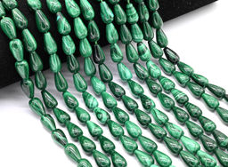 Бусины из малахита капля 8*14мм, 40см, 28 бусин, 33,2г Радуга камня