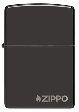 Зажигалка ZIPPO Логотип с глянцевым черным покрытием | Logo High Polish Blac 24756ZL  фото 2