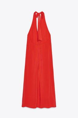 HALTER MIDI DRESS WITH TIE - Zara фото 4