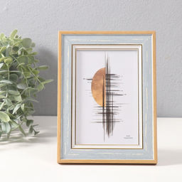 Фоторамка для фото 10×15 см «Антик», пластик, голубая с белой полосой, 1.5×14×19 см