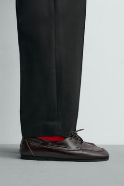 LEATHER DECK SHOES WITH VIBRAM® SOLE AARON LEVINE X ZARA