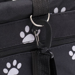 Автокресло для животных 40*30*25 см, чёрное с белыми лапками - Пижон фото 8