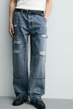 JEANS BOLSILLO CARPINTERO RELAXED FIT / Azul - Zara фото 5