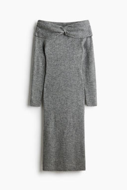 Vestido off-the-shoulder en punto fino - H&m фото 2