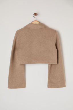 Limited Edition Lacivert Fitted Crop Dokuma Ceket TWOAW24CE00123 - Trendyolmilla фото 8