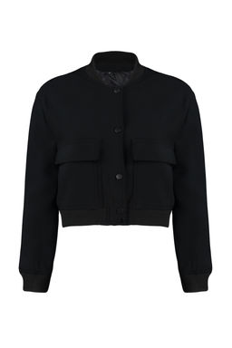 Siyah Premium Bomber Crop Dokuma Ceket TWOAW24CE00047 - Trendyolmilla фото 14