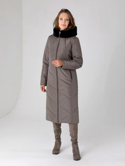 23409 Пальто серый хаки