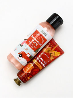 Новогодний подарочный набор косметики С Новым годом, гель для душа 100 мл и крем для рук 30 мл, Чистое счастье