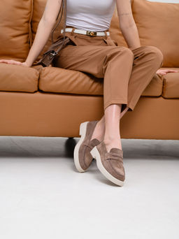 Лоферы туфли 176.1593be.Капучино замша