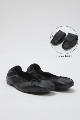 Trendyol Shoes Beyaz Fiyonklu Katlanabilir Esnek Taban Kad?n Babet TAKSS25BE00016 - Trendyolmilla фото 8