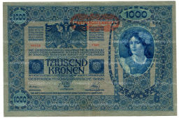 1000 крон 1902 года Австрия  надпечатка