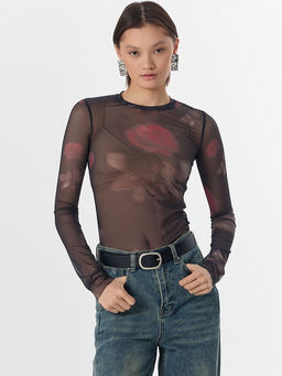 Джемпер женский черный из сетки - Mark formelle фото 5