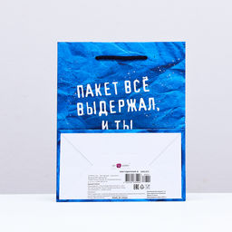 Пакет подарочный Пакет все выдержал и ты выдержишь, 18 х 22,3 х 10 см - Simaland фото 2