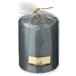 Цена за 4 шт. СВЕЧА СТОЛБИК ВЫСОТА 10СМ СЕРЫЙ ЛАКИРОВАННЫЙ ДИАМЕТР 7 СМ