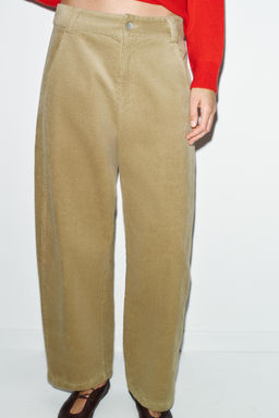 BARREL CORDUROY TROUSERS - Zara фото 12