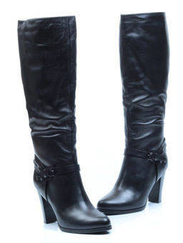 F130-020M BLACK Сапоги зимние женские (натуральная кожа, натуральный мех (полностью))