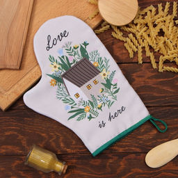 Варежка-прихватка Доляна Милый дом 20х28 см, 35% хл, 65% пэ, ватин 250 г/м2