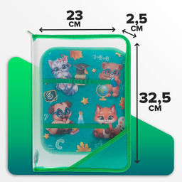 Папка для труда, А4, пластиковая, 23×32.5×2.5 см «Зверята»