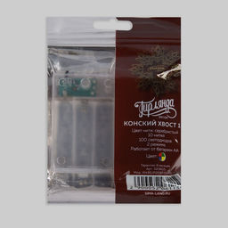 Гирлянда Конский хвост 10 нитей по 1 м, IP20, серебристая нить, 100 LED, 2 режима, батарейки AAх3 (нет в комплекте), свечение мульти - Luazon lighting фото 5