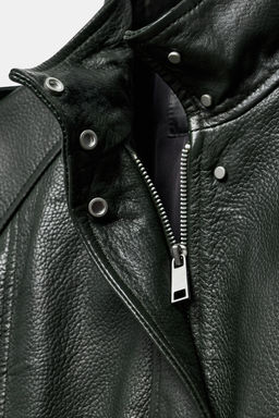 ZW COLLECTION LIMITED EDITION LEATHER BOMBER JACKET - Zara фото 8