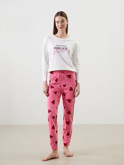 Beli Lastikli Desenli Kad?n Jogger Pijama Alt