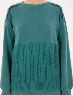Koyu Ye_il Regular Fit Modal Kuma_ Sweatshirt - Pierre cardin фото 6