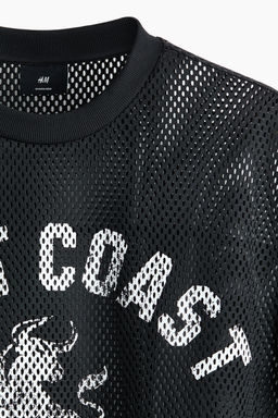 Camiseta de malla con estampado Oversized Fit - H&m фото 6