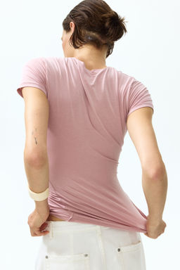 Camiseta de corte ajustado en punto el?stico - H&m фото 7