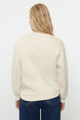 Tas Kal?n Ici Polarl? Regular/Normal Kal?p Bisiklet Yaka Basic Orme Sweatshirt TWOAW24SW00101