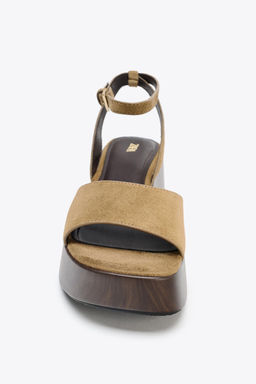 SPLIT SUEDE PLATFORM SANDALS - Zara фото 12