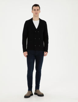 Кардиган Slim Fit черный из акрила