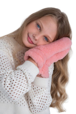 Варежки детские меховые ваниль - Woollamb фото 25