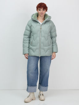 Куртка зимняя женская из овчина стильная и модная зеленого цвета 7309Z - Visdeer фото 11