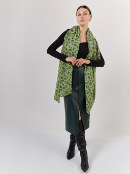 Большой, мягкий, тонкий и очень нежный двусторонний палантин с рисунком. - Tantino фото 2