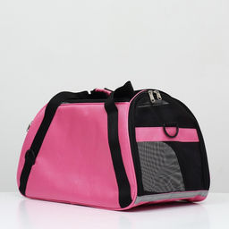 Сумка-переноска сетчатая, 43 х 21 х 30 см, розовая - Пижон фото 3