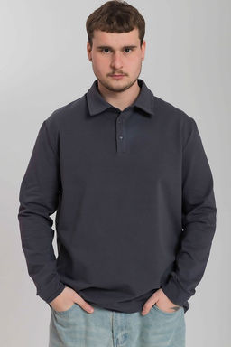 Толстовка-поло М125098с серый - Елена фото 3