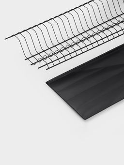 Сушилка для посуды с поддоном для шкафа 80 см, 76.5×25.6 см, чёрная