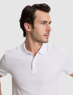 Beyaz Slim Fit Pamuk Kar___ml_ Polo Yaka T-shirt