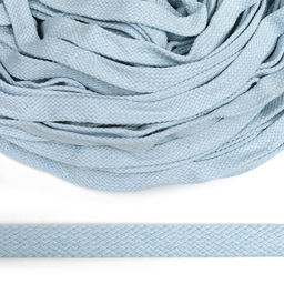 Шнур плоский х/б 15мм турецкое плетение цв.117 св.голубой уп.50 м