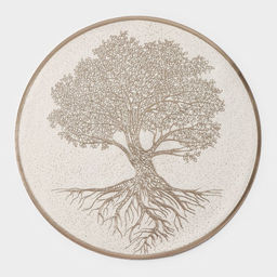 Набор салфеток сервировочных Доляна Древо, 2 шт, d=38 см, цвет бежевый  фото 2