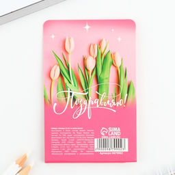 Цена за 3 шт. Подарочный набор, мини ручка и стикеры-закладки 20 л С 8 Марта