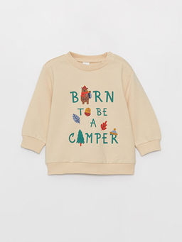 Bisiklet Yaka Uzun Bask?l? Erkek Bebek Sweatshirt ve Pantolon 2li Tak?m - Waikiki фото 2