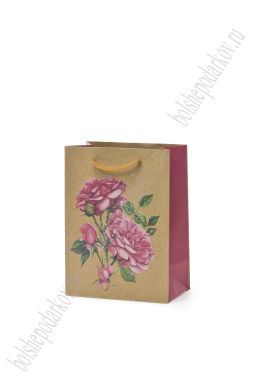 Пакет крафтовый с рисунком "Цветочки" 12*16*7 см (12 шт) SF-7169, №1