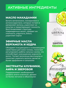 Шампунь Для жирных волос 400 мл - Siberina фото 4