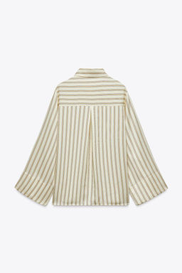 WIDE SLEEVE STRIPED BLOUSE - Zara фото 6