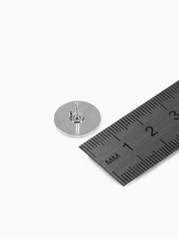 Цена за 2 шт. Основа для броши/значка (набор 5 шт.), площадка 1.5 см, цвет серебро