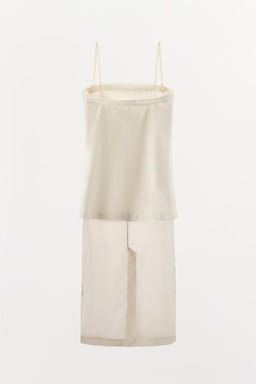 CONTRASTING ORGANZA MIDI DRESS - Zara фото 5