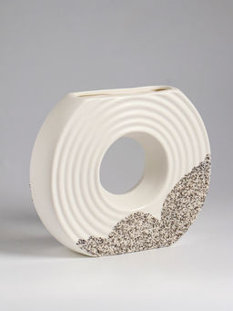 Ваза «Паскуаль», 16×19 см, керамика, бело-серая