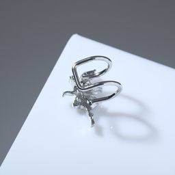 Серьга Кафф фея, цвет белый в серебре - Queen fair фото 3