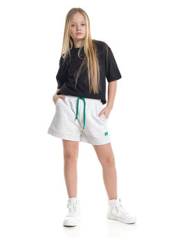 Шорты трикотажные для девочки 22-7629 св.серый меланж - Mini maxi фото 4